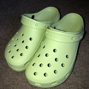 Green platform Crocs